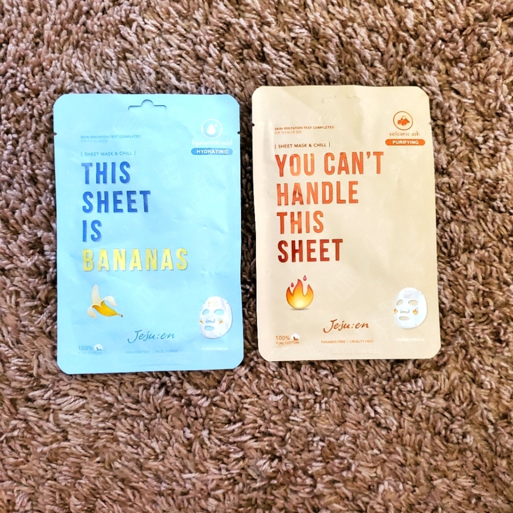 Jeju:en Face Masks, This sheet is bananas & You can't handle this sheet, Qty:2